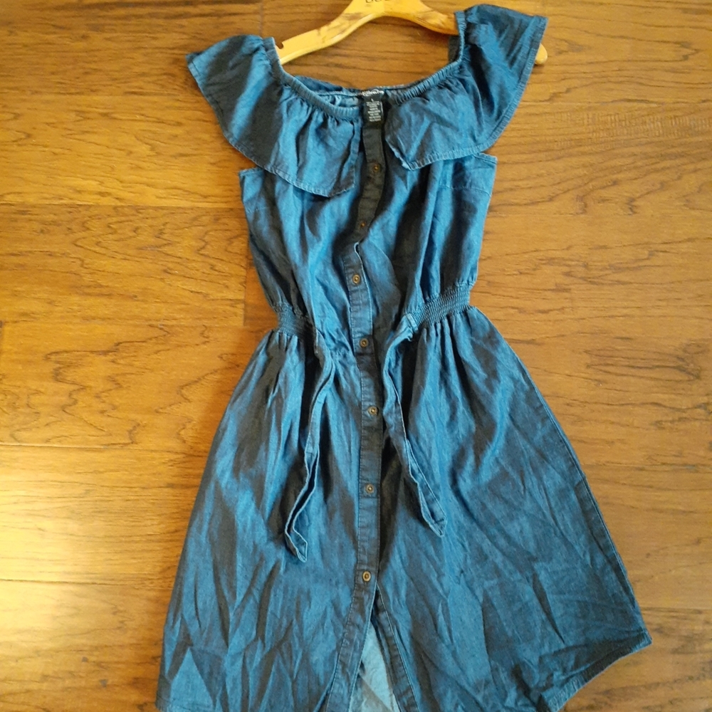 GORGEOUS NEW Mellinium LARGE Denim Button Front 36" Midi Dress.